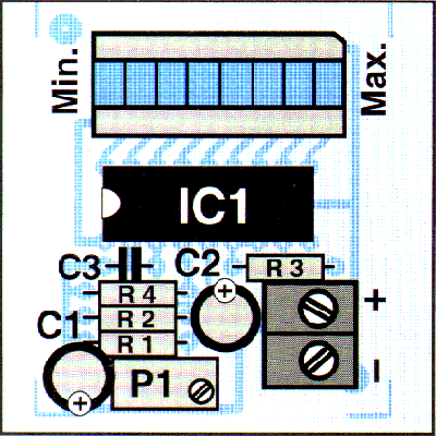 Platinenlayout und Bestückungsplan des Batterietesters